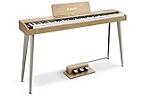 Donner DDP-60 88 Tasten Digital Piano für Anfänger, Elektrisches Keyboard mit anschlagdynamischen Tasten, 128 Stimmen, 83 Rhythmen, 8 Reverb-Effekte, 5 Stärkekurven, Auto Chord
