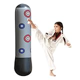 Aufblasbare Kindertasche, unabhängiges Boxspielzeug, 160 cm (63 Zoll), mit Handschuhen, langlebiges Kampfkunst-Trainingswerkzeug für Karate, Kickboxen, Fitness und Training