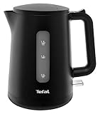 Tefal Wasserkocher Principio Select, 2400 Watt, 1,7L Wassertank, Automatischer Ein-/Ausschalter, Antikalk-Filter, schwarz Matt, KO2008