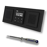 Gira Unterputz IP Internetradio 232003 + Bluetooth Komplett-Set mit 2 x Lautsprecher - E2 schwarz matt mit 3fach Rahmen Gira 021309 inkl. EBROM Phasenprüfer zur Montage der Geräte