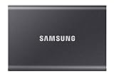 Samsung Portable SSD T7, 1 TB, USB 3.2 Gen.2, 1.050 MB/s Lesen, 1.000 MB/s Schreiben, Externe SSD Festplatte für Mac, PC, Smartphone und Spielkonsole, Grau, MU-PC1T0T/WW