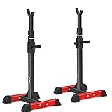 ISE Hantelständer Squat Rack mit 6 Höhenverstellbar Langhantelablage, 2 Einzelnen Ständern, Hantelablage Langhantel Max. bis 200KG Belastbar, Langhantelständer, Langhantel Ständer für Bankdrücken