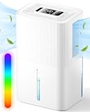 Luftentfeuchter Elektrisch 2700ML - Hocheffizient, Leise mit Automatischer Abtauung, Farblicht, Timer-Funktion & Automatischer Abschaltung - Ideal für Schlafzimmer und Badezimmer