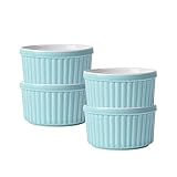 Auflaufförmchen, ofenfest, Auflaufförmchen, Auflaufförmchen, Creme Brulee Souffle-Schalen, Blau, 4 Stück