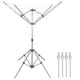 Monzana® Wäschespinne Höhenverstellbar Camping Wäscheständer Wäscheleine Garten