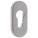 ToniTec Schlüsselrosette oval 9 mm Zylinderschutz Edelstahl Schutzrosette mit Profilzylinder Lochung