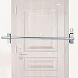 QZATACAEN Sicherheitstürstange Türstopper Tür Barrikade Sicherheit Bar Home Defense Sicherheitseinrichtungen für Haustür-44 Zoll Silber 111.8 Zentimeter
