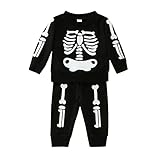 MNSWR Baby Monate Kleidung Kleinkind Kinder Säugling Neugeborenes Baby Jungen Mädchen Langarm Cartoon Print Sweatshirt Bluse Tops Patchwork Hosen Hosen Kleidung Set 2 STÜCKE Outfits (Black, 12-18 Mont