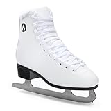 ATTABO Eislaufschuhe Damen SchlittschuheWeiß 41 (26,7 cm), Schnürung, Klassisches Design, Wärme und Komfort, Schlittschuhe aus Edelstahl, Für Anfänger und Fortgeschrittene bis 100 kg