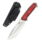 KHU D2 Stahl Outdoor Messer Feststehende Klinge Jagdmesser Mit Kydex Scheide - Survival Messer Bushcraft Camping Messer - G10-Griff - Outdoor Angeln Wandern - 31A