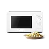 Panasonic NN-E20JWMEPG Mikrowelle mit Glasdrehteller, 20 l, 800 W, Auftaufunktion, 5 Leistungsstufen, Timer, Weiß