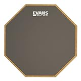 Evans RealFeel Schlagzeug-Übungspad, Schlagzeug-Pad, Schlagzeuger-Übungspad, Gummi, einseitig, Ständer montierbar, 17,8 cm