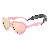 COASION Polarisierte Baby Sonnenbrille Herz mit Verstellbares Band für 0-24 Monate Neugeborene Jungen MäDchen, TPEE UV400 Schutz