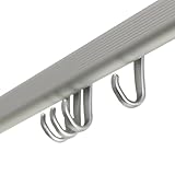 Sealskin Easy Roll Duschvorhangstange, Komplett-Set inkl. Duschstange, Deckenbefestigung und Ringe, Duschvorhanghalterung zur Montage auf Maß, L-Form, U-Form und Ecke möglich, Aluminium, Chrom-matt