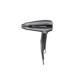 SEVERIN Reise-Haartrockner, weltweite Spannungsanpassung 110,220-240V, klappbarer Griff, Reisefön mit Kaltlufttaste, 1.600 Watt, schwarz, HT 0159
