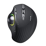 ProtoArc EM01 Bluetooth Trackball Maus Kabellos Wireless, RGB 2.4GHz wiederaufladbare ergonomische Maus, 5 DPI einstellbar, Daumensteuerung, Verstellbarer Winkel, für PC, iPad, Mac, Windows