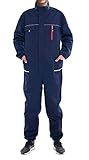 Outdoor Herren Arbeit Overall mit Elastischer Taille Maleroverall mit vielen Taschen Handwerker Jumpsuit Arbeitskleidung mit Stehkragen