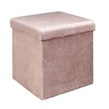 Linnea Home Deco Factory Sitztruhe, faltbar, platzsparend, Samt, Rosa
