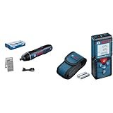 Bosch Professional Akkuschrauber Bosch GO (inkl. 25-tlg. Bit-Set, USB-Ladekabel) + Laser Entfernungsmesser GLM 40 (Flächen-/Volumenberechnung, max. Messbereich: 40 m, 2x 1,5-V Batterien)