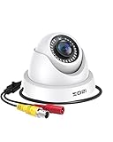 ZOSI CCTV 1080P 4in1 Outdoor Dome Video Überwachungskamera Außenkamera mit 3.6mm Linse, 20M IR Nachtsicht, Weiß