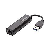 Amazon Basics USB-3.0-auf-10/100/1000-Gigabit-Ethernet-Internetadapter, Schwarz, 1 Stück