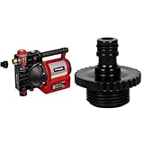 Einhell Gartenpumpe GE-GP 1246 N FS & Einhell Adapter 33,3 mm AG (Pumpen-Zubehör, passend für 33,3 mm / 1 Zoll Pumpen-Innengewinde, zum Anschluss eines Gartenschlauchs)