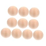 Veemoon 10 Stück Holzkugel Feste Kugel Kugeln Aus Hartholz Kinderhandwerk Holzhandwerk Unfertiges Natürliches Holz Runde Kugel Kreatives Diy-ballzubehör Glattes Holz Diy-zeichnung Khaki