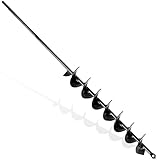 LYFETC 5x80cm Black Garten Spiralbohrer Garten Schnecken,Erdbohrer für Bohrmaschine, Pflanzbohrer, Garten Bohrer, Pflanzbohrer für Akkuschrauber, Bodenbohrer Blume Pflanzgefäße
