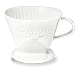 Creano Porzellan Kaffeefilter XXL (Weiß) für Filtertüten Gr. 4 und 6, ca. 800gr Gewicht für extrem sicheren Stand, Achtung schwer, in 6 Farben erhältlich