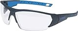 Uvex Schutzbrille i-works - kratzfest und beschlagfrei - leichte und sportliche Sicherheitsbrille, Arbeitsschutzbrille mit UV-Schutz - anthrazit-blau/transparent