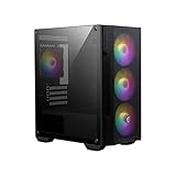 MSI MAG FORGE M100A Mini-Tower PC Gehäuse - unterstützt Micro-ATX & Mini-ITX, Mesh-Front, 4x 120mm Auto RGB Lüfter, Magnetischer Staubfilter, USB 3.2 Gen 1 Typ-A