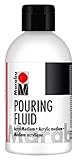 Marabu 12320013885 - Pouring Fluid Acrylmedium 250 ml, Dünnflüssiges Medium für Gießanwendungen und Fließtechniken, verbessert die Verlaufseigenschaften von Acrylfarben, nicht vergilbend