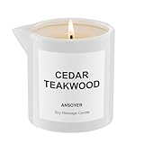 ANSOYER Massagekerze, feuchtigkeitsspendend und nahrhaft für Home SPA,230g (Zedernholz Teakholz)
