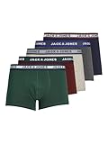 JACK & JONES Herren Unterhosen Shorts Boxershorts Trunks 5er Pack, Farbe:Mehrfarbig, Wäschegröße:XL, Artikel:-DGM/sea Moss/Port Royale/Navy Blazer/LGM