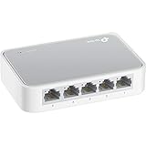 TP-Link TL-SF1005D 5-Port Fast Ethernet-/Netzwerk-/Lan Switch (10/100Mbit/s, automatische Geschwindigkeits- und Duplexanpassung, Plug-und-Play, Auto-MDI/MDIX, lüfterlos) weiß