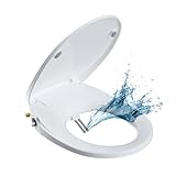 Hibbent Bidet Toilettensitz. Nicht-elektrisch, Dualdüsen zur hygienischen Reinigung des Intimbereichs, geräuschloses Schließen O-Form), OB308weiß