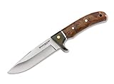 BÖKER MAGNUM® Elk Hunter scharfes Fahrtenmesser - feststehendes Messer mit Parierelement - robustes Jagdmesser mit Leder-Scheide