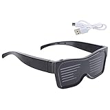 Septpenta Dynamische LED Beleuchtete Brille, APP Steuerung, Intelligente DIY Beleuchtete Brille, Wiederaufladbar Über USB, für Party, Club, DJ, Halloween, Weihnachten