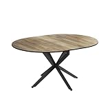 Vicco Esstisch Loyd, ausziehbarer Esszimmertisch, Schwarz/Eiche rustikal, 120 x 76.5 cm ausziehbar