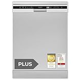 Exquisit PLUS Geschirrspüler 60 cm, 12 Maßgedecke, Unterbaufähig, Automatischer Türöffner, Startzeitvorwahl, 11 Liter, GSP6312-030D silber