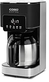 CASO Coffee Taste & Style Duo Thermo: Moderne Kaffeemaschine mit Edelstahl-Design, 1,2 L Wassertank, Aromafunktion, 2 Isolierkannen, Touch-Bedienfeld, Tropf-Stopp, 17-Loch-Brühkopf & Permanentfilter