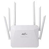 Ujjdwiurgh 4G Wireless Router 300Mbps 6 Externe Antennen LTE CPE CAT4 WiFi Router SIM-Kartensteckplatz 4G Wireless Router Hotspot, Langlebig EU-Stecker