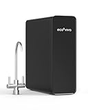 Ecoviva Untertisch Osmoseanlage, Trinkwasser Umkehrosmoseanlage mit 8-stufige Filtration, 600 GPD, Hochleistungs-Osmoseanlage mit 2.5:1 Rein zu Abfluss, Einfache Installation, Schwarz