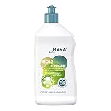 HAKA Holzreiniger, 750 ml, Parkettreiniger, für geölte & lackierte Holz- & Korkböden, Pflege für empfindliches Holz, lösemittelfrei, kein Auslaugen