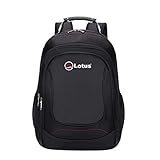 Lotus Reise-Laptop, Arbeit, Büro, Baustellen-Rucksack, mit mehreren Fächern, stark, wasserabweisend, Schulrucksack, großer Laptop, schwarz (78902), Schwarz , One size