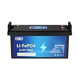 Y&H 24V 100AH LiFePO4 Lithium Batterie,Max.3840Wh Energie,USB Port,Echtzeit Spannungsanzeige,Eingebautes BMS,Perfekt für Trolling Motor, RV, Boot, Solar Off-Grid
