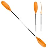 HEIMUNI Kayak Paddel Alu Doppelpaddel Sup Paddel 222cm Paddel Schlauchboot für Kajak, Schlauchboot, Kanu, Kanadier Boot Ruderboot (Orange)