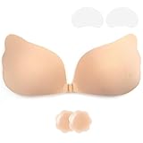 Klebe BH Push up Ohne Träger Unsichtbarer Trägerloser BH zum Kleben Sticky Bra Rückenfreier Klebe-BHS Trägerlos Klebebh Damen Klebepads Große Brust Kleine Brüste für Rückenfreies Kleid und Brautkleid