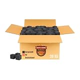 RUEVE&SÖHNE - 10 KG BBQ Grillkohle 28er | Naturkohle aus Kokosnussschalen mit Steakhouse Qualität | Hochwertige Kokos Coal Cubes | BBQ und Kokoskohle Briketts I Ab in den Grill