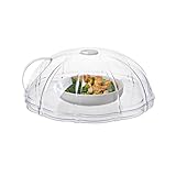Spritzschutz for die Mikrowelle | Tellerabdeckung for den Backofen | Klarer und spritzwassergeschützter Deckel for die Mikrowelle und die Küche(With chassis)